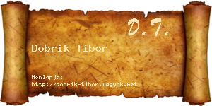 Dobrik Tibor névjegykártya